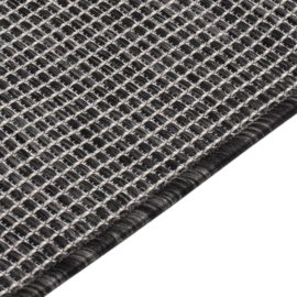 Utendørs flatvevd teppe 140×200 cm grå