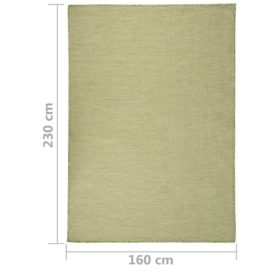Utendørs flatvevd teppe 160×230 cm grønn