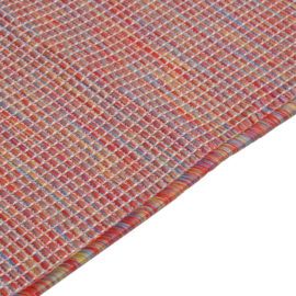 Utendørs flatvevd teppe 120×170 cm rød