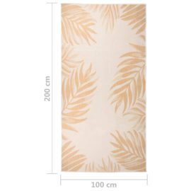 Utendørs flatvevd teppe 100×200 cm bladmønster