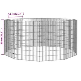 Kaninbur med 10 paneler 54×80 cm galvanisert jern