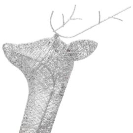 Julreinfamilie 270x7x90 cm sølv kaldhvitt netting
