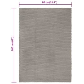 Teppe rektangulær grå 80×160 cm bomull