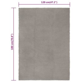 Teppe rektangulær grå 120×180 cm bomull
