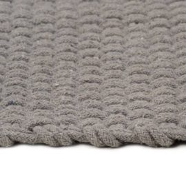 Teppe rektangulær grå 180×250 cm bomull
