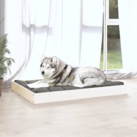 Hundeseng hvit 101,5x74x9 cm heltre furu