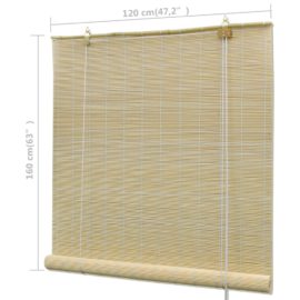 Rullegardiner naturlig bambus 120 x 160 cm