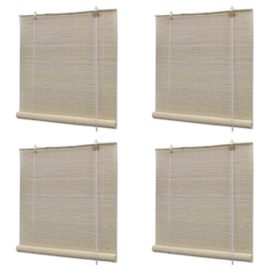 Rullegardiner naturlig bambus 4 stk 120×160 cm