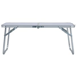 Sammenleggbart campingbord hvit aluminium 60×40 cm