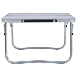 Sammenleggbart campingbord hvit aluminium 60×40 cm