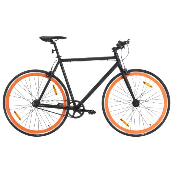 Fastnavsykkel svart og oransje 700c 59 cm