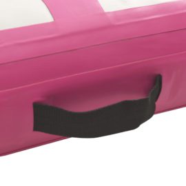 Oppblåsbar gymnastikkmatte med pumpe 300x100x20 cm PVC rosa