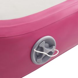 Oppblåsbar gymnastikkmatte med pumpe 200x200x20 cm PVC rosa