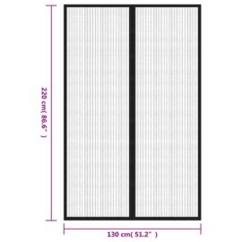 Insektsgardiner for dør 2 stk med magnetblokker svart 220x130cm