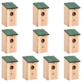 Fuglehus 10 stk heltre gran 12x12x22 cm