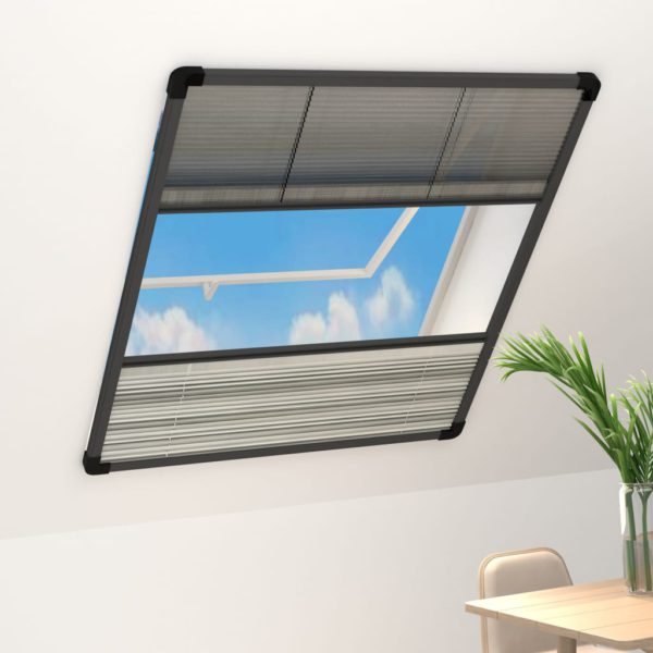 Plissert insektskjerm for vindu aluminium 80×100 cm solskjerm