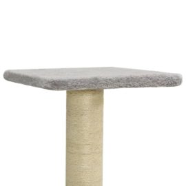 Kattetre med klorestolper i sisal lysegrå 118,5 cm