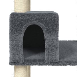 Kattetre med klorestolper i sisal mørkegrå 141 cm
