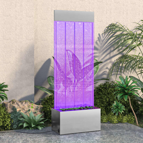 Boblepanel med RGB-lysdioder rustfritt stål og akryl 110 cm