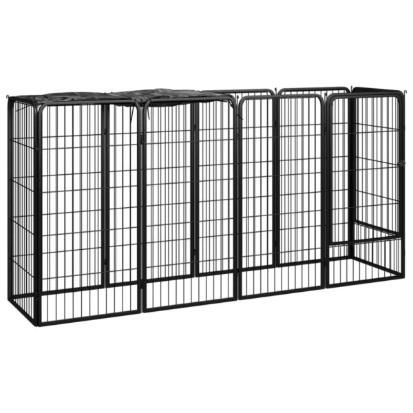 Hundegrind med 10 paneler svart 50×100 cm pulverlakkert stål