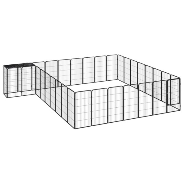 Hundegrind med 34 paneler svart 50×100 cm pulverlakkert stål