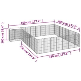 Hundegrind med 34 paneler svart 50×100 cm pulverlakkert stål