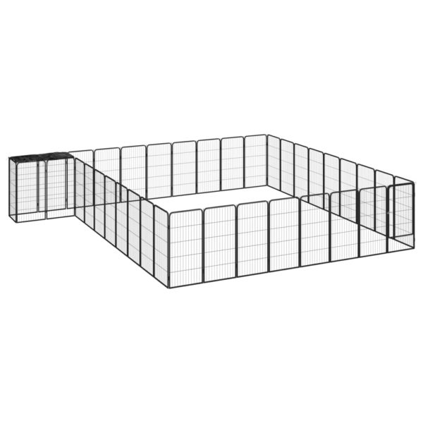 Hundegrind med 38 paneler svart 50×100 cm pulverlakkert stål