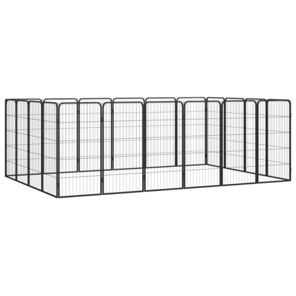Hundegrind med 20 paneler svart 50×100 cm pulverlakkert stål