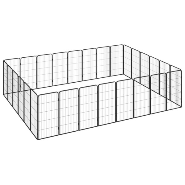Hundegrind med 28 paneler svart 50×100 cm pulverlakkert stål