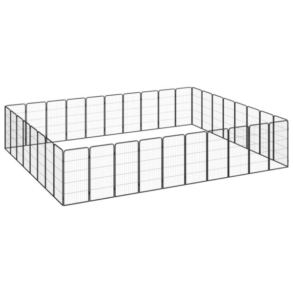 Hundegrind med 36 paneler svart 50×100 cm pulverlakkert stål