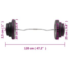 Curl-vektstang med skiver 60 kg