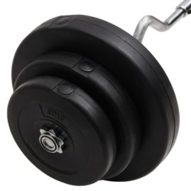 Curl-vektstang med skiver 60 kg