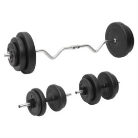 Curl-vektstang og manual med skiver 60 kg