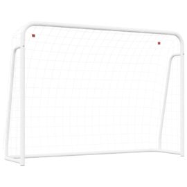 Fotballmål med nett hvit 214x75x152 cm stål og polyester