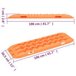 Trekkbrett 2 stk oransje 106×30,5×7 cm nylon