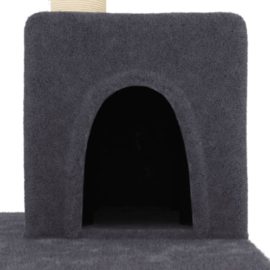 Kattetre med klorestolper i sisal mørkegrå 123 cm