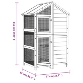 Fuglehus mocca 97x81x152 cm heltre furu