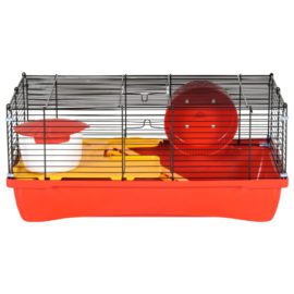 Hamsterbur rød 58x32x36 cm polypropylen og metall