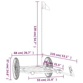 Sykkelhenger svart 135x68x37 cm jern