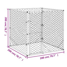 Utendørs hundekennel sølv 2x2x2 m galvanisert stål