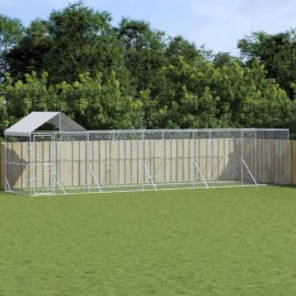 Utendørs hundekennel sølv 10x2x2,5 m galvanisert stål