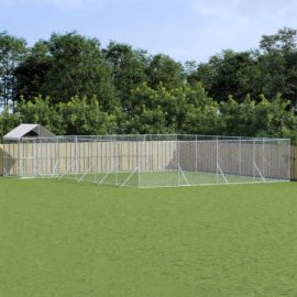 Utendørs hundekennel sølv 10x8x2,5 m galvanisert stål