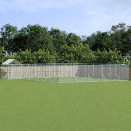 Utendørs hundekennel sølv 12x12x2,5 m galvanisert stål