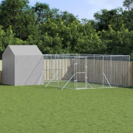 Utendørs hundekennel sølv 6x6x2,5 m galvanisert stål