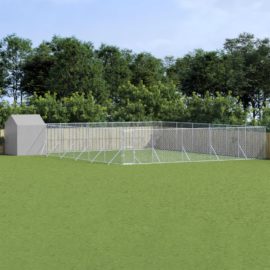 Utendørs hundekennel sølv 12x12x2,5 m galvanisert stål