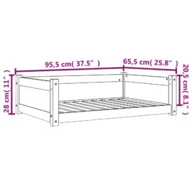 Hundeseng voksbrun 95,5×65,5×28 cm heltre furu