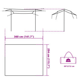 Campingpresenning blå 360×294 cm vanntett