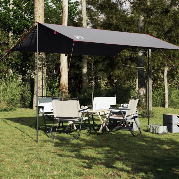 Campingpresenning grå og oransje 360×294 cm vanntett