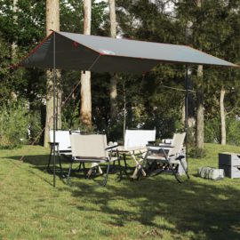 Campingpresenning grå og oransje 360×294 cm vanntett