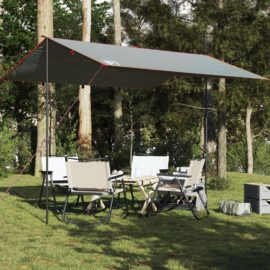 Campingpresenning grå og oransje 360×294 cm vanntett